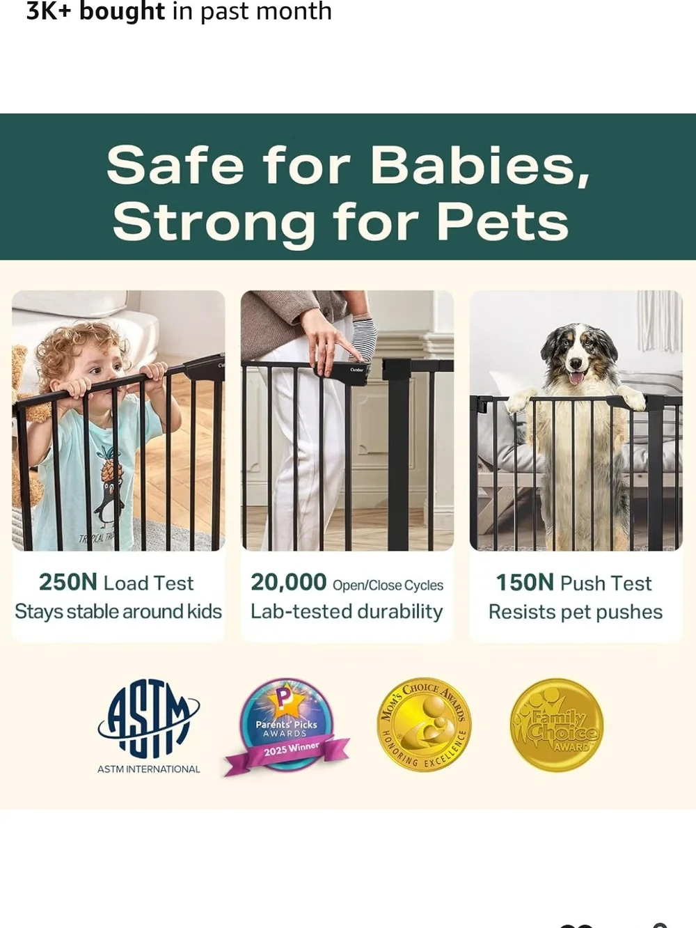Lock Black Pet Safety Gate for Dogs